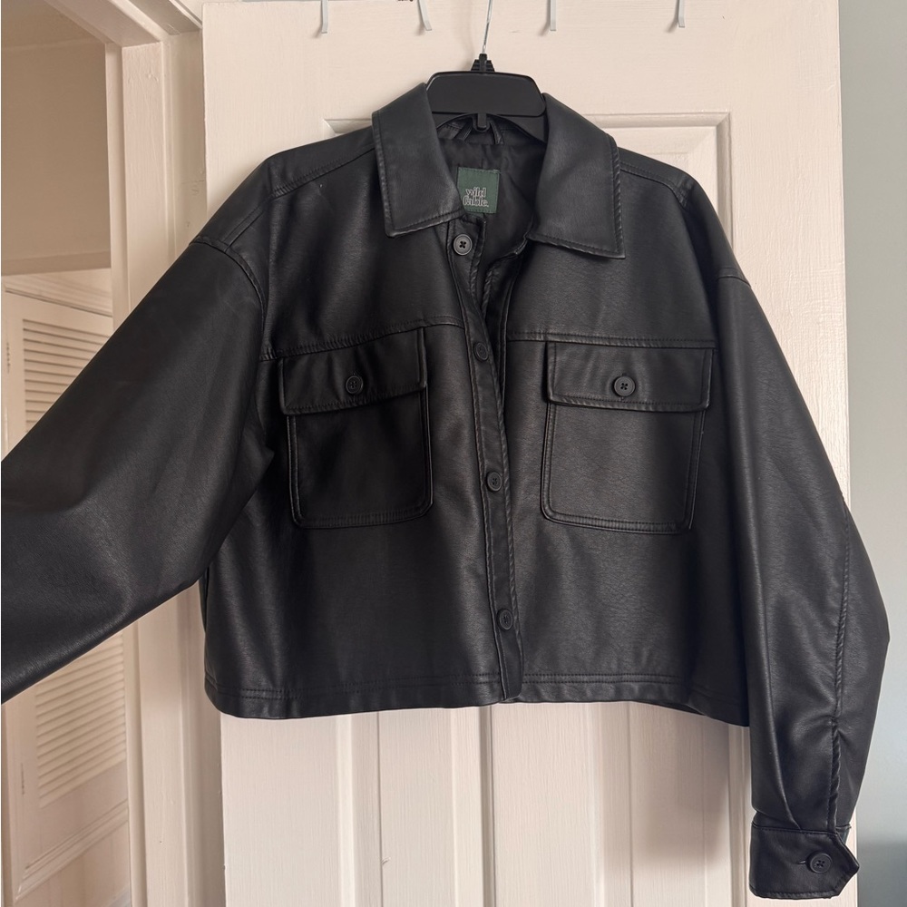 Wild Fable cropped pleather jacket